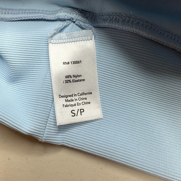 L*Space Soren Top Sky Blue Women Small NWT Ribbed Ruched Front Adjustable Straps - Picture 8 of 10